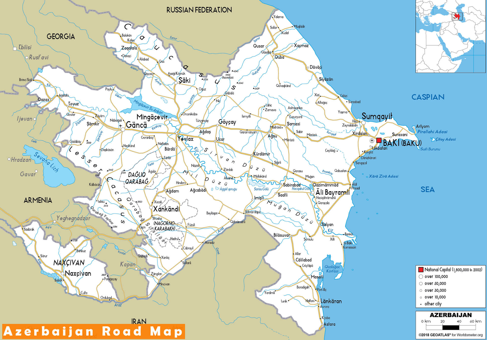 Azerbaidjan Route Carte